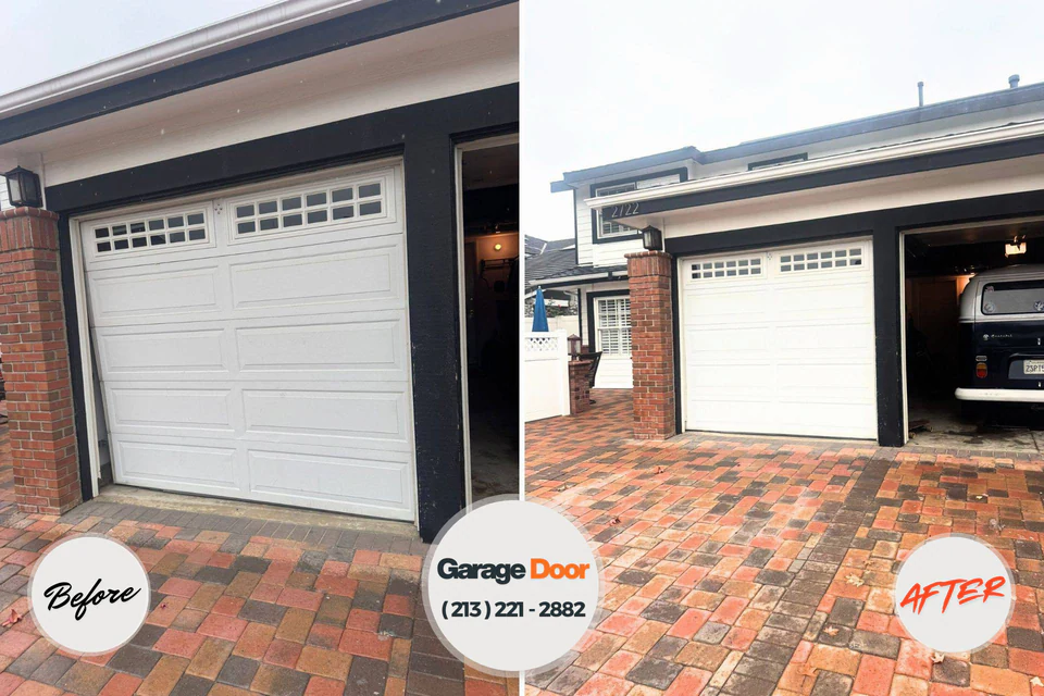 Before and after: garage door repair Stewartville, AL
